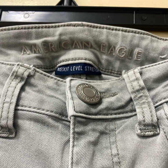 😍😎American Eagle Distress Faded Gray Skinny Stretch Jeans - Picture 2 of 8